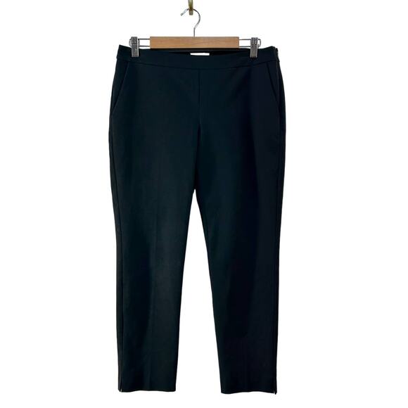 Eileen Fisher Black Organic Cotton Slacks Trouser Pants Small Ankle Wear to Work - Picture 1 of 6